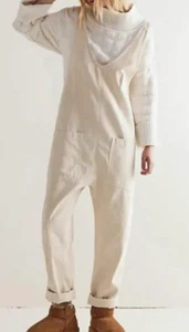 NUOVA TUTA FREE PEOPLE WE THE FREE AVORIO HIGH ROLLER PEZZO UNICO TAGLIA XS - Foto 1 di 9