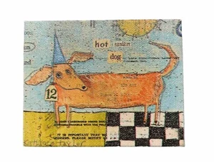 Kathleen Taylor MDF Block Art Magnet Free Standing Decor Dachshund 3.75” x 3” - Picture 1 of 6