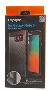 Spigen Neo Hybrid Carbone Samsung Galaxy Note 5 Étui Gunmetal Noir - Photo 1 sur 7