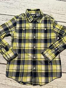 GAP KIDS Yellow & Blue Checked Plaid Long Sleeve Boys SHIRT~Size S(6/7) - Picture 1 of 4
