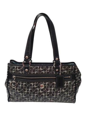 Borsa a tracolla Coach Signature Chelsea Bias con cerniera nero grigio D1194 F17179