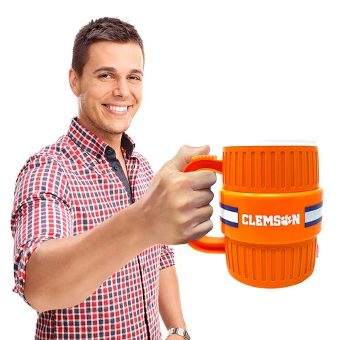 CLEMSON TIGERS Water Cooler Mug - Beer Coffee Cup Stein Tailgating Gift Cover