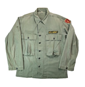 US Army Vintage WW2 WWII 1940s HBT 13 Star Shirt Jacket Mens 36 R Medium M - Picture 1 of 12