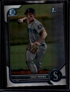 2022 Bowman Chrome Draft #BDC112 Cole Young Mariners - Picture 1 of 2