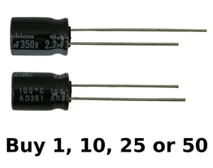 Condensador electrolítico radial de alta temperatura Nichicon 2.2ufd 350V voltios 105 grados - Imagen 1 de 14