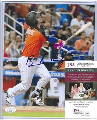 Rockies 2B Brendan Rodgers Signed All-Star Futures 8x10 Baseball Photo (JSA COA) - Image 1 of 4