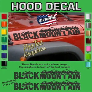 Hood Vinyl Decal Graphics Fits Jeep Wrangler - SH-259 - (Black Mountain) - Picture 1 of 3