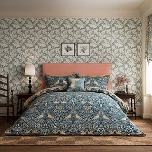 Juego de cama Morris & Co Emery Walker Bird en azul Webb's - Imagen 1 de 1