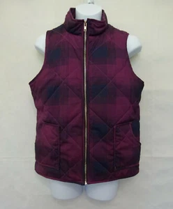 Show Lai Girl’s Purple & Blue Checked Full Zip Vest Size M - Picture 1 of 7