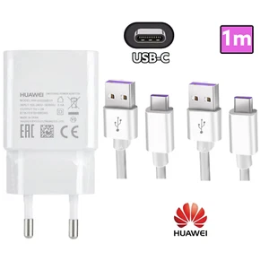 2x Original Huawei USB-C Ladekabel + 1x Schnell Ladegerät für P20 P30 P40 P50 - Bild 1 von 5