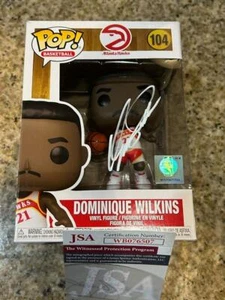 DOMINIQUE WILKINS ATLANTA HAWKS NBA HOF FIRMADO FUNKO POP RARO CERTIFICADO DE AUTENTICIDAD JSA - Imagen 1 de 8