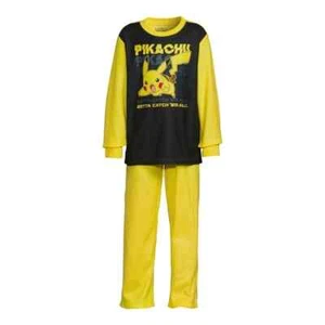 Pokemon Pajama Size Medium (8) Yellow Black 2-Piece Boys Long Sleeve PJ Set NEW - Picture 1 of 6