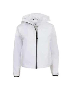 Body Glove Front Zip White L Large Waterproof Cropped Rain Jacket Windbreaker - Picture 1 of 12