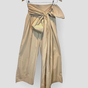 Women's Snidel Beige Cropped Wide Leg Pants- Tie Waist, Highly Adjustable Size 1 - Picture 1 of 19