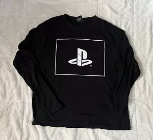 Sony Playstation Long Sleeve T Shirt Mens XL Black Logo Gaming Video Game - Picture 1 of 6