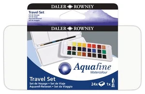 Daler-Rowney Aquafine Watercolor Paint Half Pan Travel Set-24/Pkg 5A0029M1-1GCYS - Picture 1 of 5