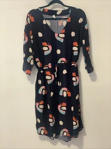 Elm Women's Dress – Size 14 – Rainbow Print – Casual Cotton Style – EUC - Bild 1 von 2