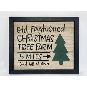 Weihnachtsbaum Schild Bauernhof Holz Wandbehang Wohndeko 10,5" Feiertage - Bild 1 von 8