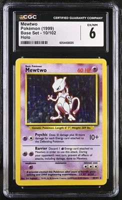 POKEMON 1999 MEWTWO HOLO 10/102 BASE SET CGC 6 - Image 1 of 2