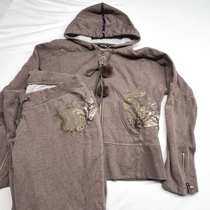 Sudadera con capucha vintage Ecko roja para mujer estrás bling cremallera completa LS McBling Y2K años 90 - Imagen 1 de 16