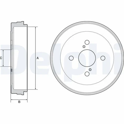 2x DELPHI Bremstrommel Trommeln Trommelbremse Hinten BF534 - Bild 1 von 2