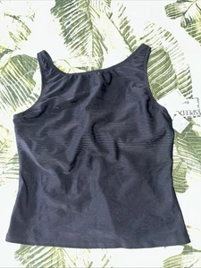 WOMENS New Speedo TOP BATHING SUIT BLACK SIZE 12 NWT - Picture 1 of 6