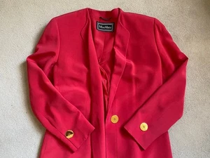 Max Mara Red Silk Jacket Size 14 - Picture 1 of 5