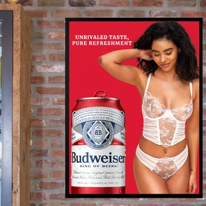 Vintage Retro Style Budweiser King of Beers Poster 18x24 sexy girl art decor rar - Picture 1 of 5