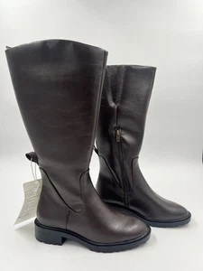 Amazon Essentials Knee High Riding Boots Dark Brown Women’s Size 5.5 New - Picture 1 of 11