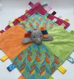 Lot of 2 TAGGIES Baby Security Blankets - Elephant Zoo Safari Animal Lovey Plush - Picture 1 of 12
