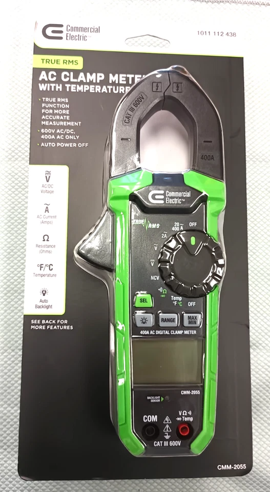 Braçadeira medidor elétrico comercial 1012 066 023 CMM-2055T True RMS AC/DC 600V - Imagem 1 de 1