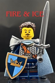 LEGO Crown Knight King Minifigure Sword Shield Kingdoms Castle D&D 7094 21348