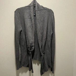 Guess Los Angeles Damen Strickjacke offen Pullover Gr. Large grau Taschen Baumwolle - Bild 1 von 7