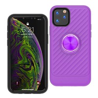 For iPhone 11 Pro Case Protective Cover with 360° Ring Holder Finger Grip Purple