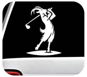 Ziege spielt Golf Aufkleber Golf Ziege Golfer Sticker für Autoscheibe BG2099 - Bild 1 von 9