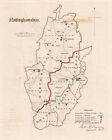 Nottinghamshire County Map Electoral Divisions Boroughs Reform Act Dawson 1832