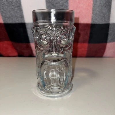 ANCHOR HOCKING Screaming TIKI Прозрачное Стекло Высокий Рельеф, Кружка, Гавайи 16 унций - Изображение 1 из 4