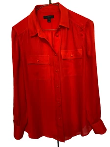 J Crew Damen 100 % Seide Hemd Knopfleiste Langarm Bluse Größe 0 - Bild 1 von 5