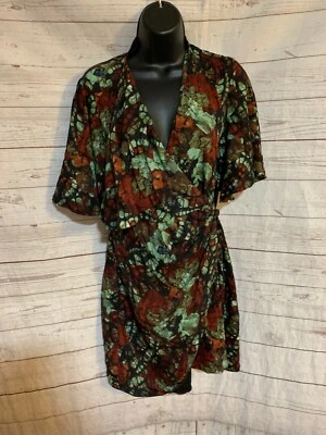 Catherine Malandrino Women’s Dress Black / Burgundy / Green Patterned Size 4 - Image 1 of 4