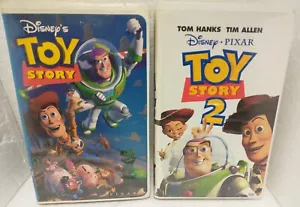 Pair of Disney TOY STORY VHS tapes Original & 2. 1995 / 1999 NOT TESTED Pixar VG - Foto 1 di 12