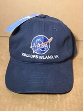 Nasa Logo Wallops Island VA NWT Navy Blue Dad Strapback Hat (T1)