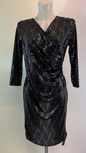 Ladies new Ex Roman Originals Black Sequinned Dress Size 10 12 14 16 18 20 - Picture 1 of 7