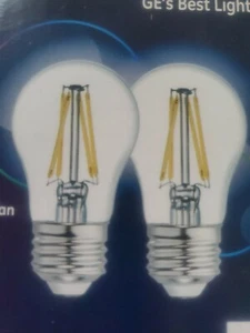 GE HD Reveal 60 Watt  A15  Ceiling Fan Light Bulbs 2Pack 5.5w/60w medium Base  - Picture 1 of 7