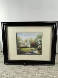 Thomas Kinkade Hometown Chapel stampa opaca con certificato di autenticità - Foto 1 di 16