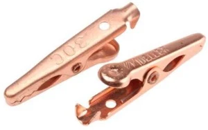 Pack 2 Mueller Crocodile Clip, Copper Contact, 5A, Natural - Picture 1 of 2
