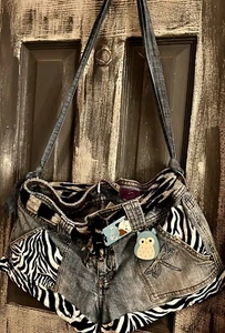 Handmade Up cycled Denim From 80’s/90’s Denim Purse - Picture 1 of 4