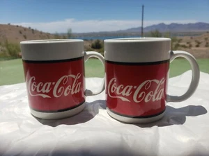 (Lote de 2) Taza Café Coca-Cola Gibson 1997 Logo Rojo - Imagen 1 de 2