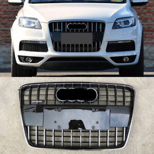 Sprot Style Chrome Ring Strip Front bumper Grille For Audi Q7 SQ7 2007-2015