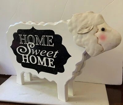 chalkboard welcome message board sheep 3d kitchen decor two sided metal head  - Image 1 of 4