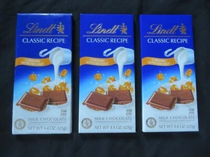 (3) Lindt Classic Recipe Caramel With Sea Salt Milk Chocolate Bar 4.4 Oz Each ! - Picture 1 of 2